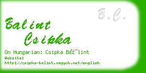 balint csipka business card